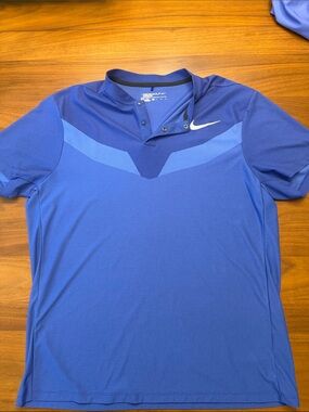 Nike Men’s Royal Blue Athletic Polo with Chevron Accent